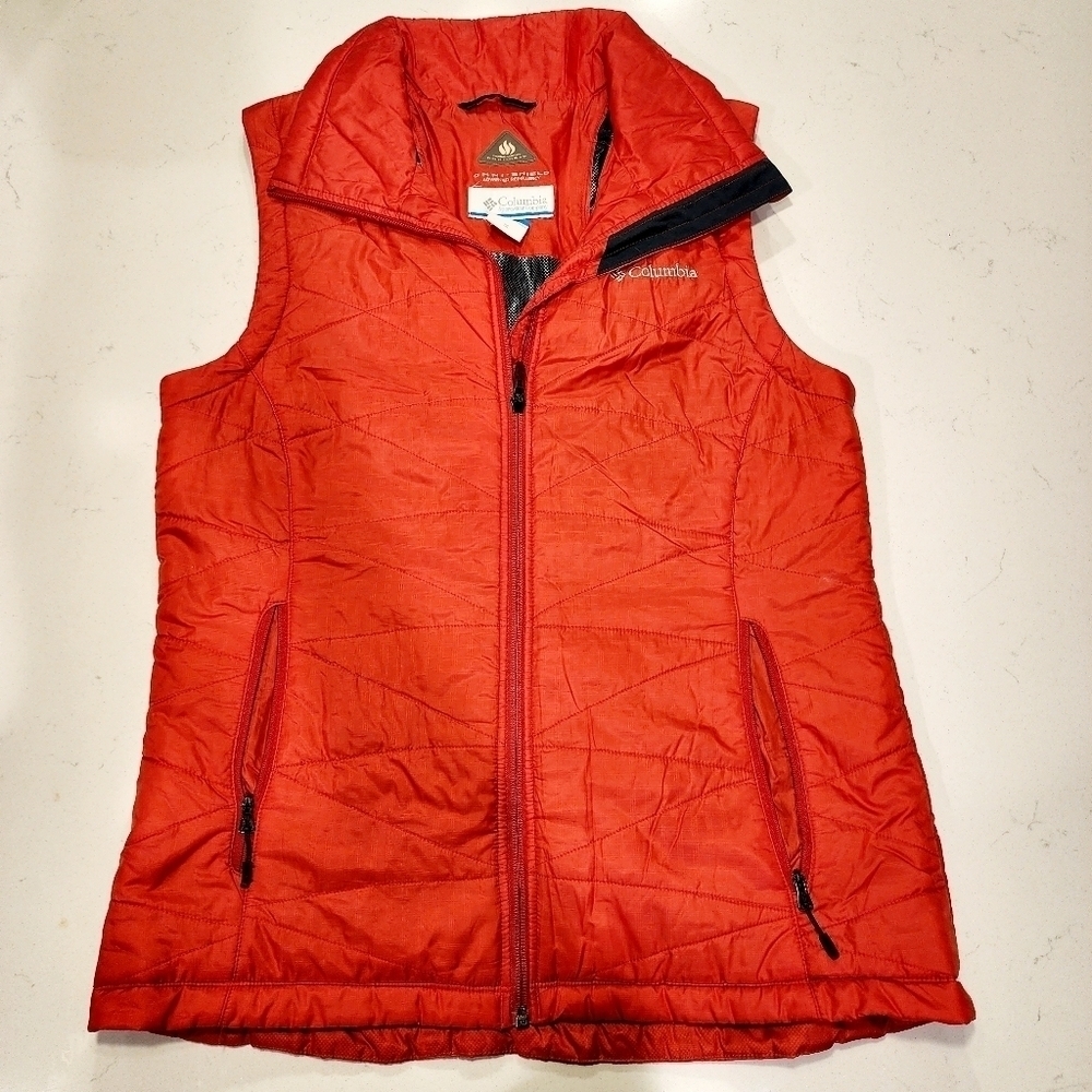 Columbia Omni-Shield Advanced Repellency Vest Orange Women's Medium M Gorp EUC